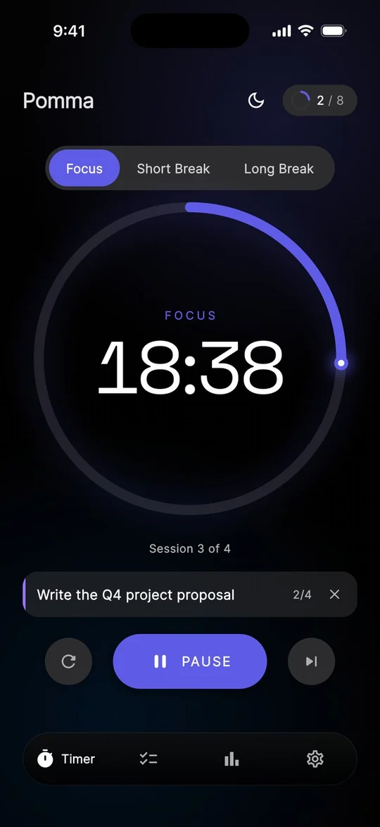 Pomma: the focus timer